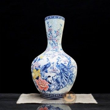 Lọ Củ Tỏi Gốm Sứ Vẽ Tay Ngàn Hoa Màu – Chiều Cao 70p Tinh Tế